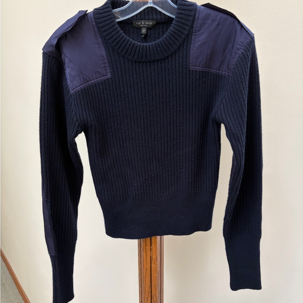 rag & bone Dark Blue Crew Neck Sweater